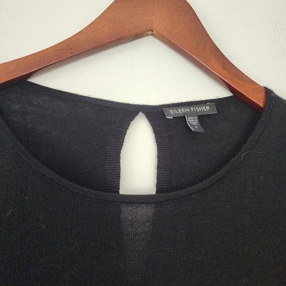 Eileen Fisher Fine Merino Wool Jersey Pullover Keyhole back Size Small - Picture 6 of 11